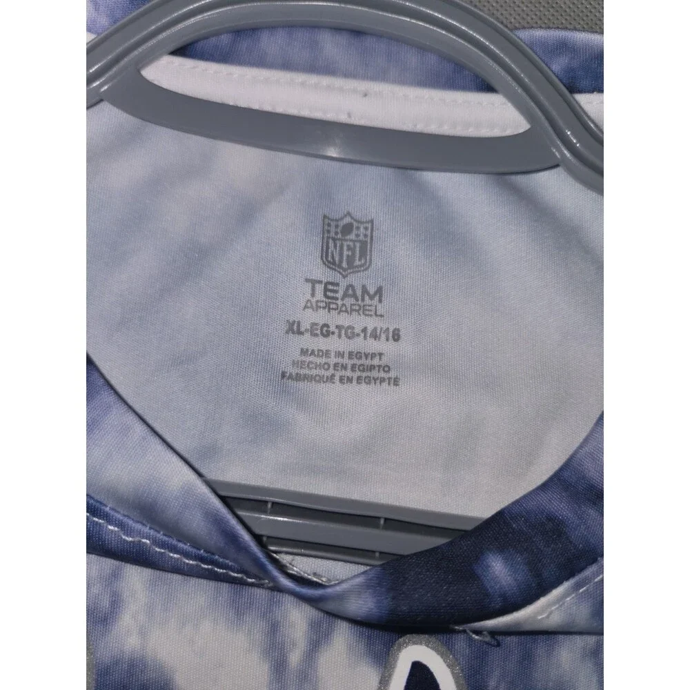 Dallas Cowboys NFL Youth XL Tie-Dye Crop T-Shirt Blue White Short Sleeve Top